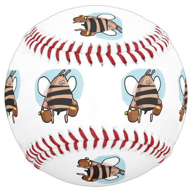 Balle De Softball Caricature d'abeille (Devant)