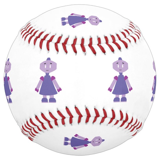 Balle De Softball Caricature pour fille de robot (Devant)