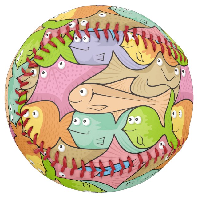 Balle De Softball Caricature sur les poissons (Devant gauche)