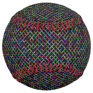 Balle De Softball carré coloré géométrique unique motif dynamique