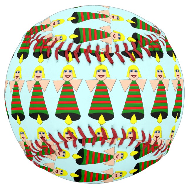 Balle De Softball Christmas Angel Bell Softball (Devant)