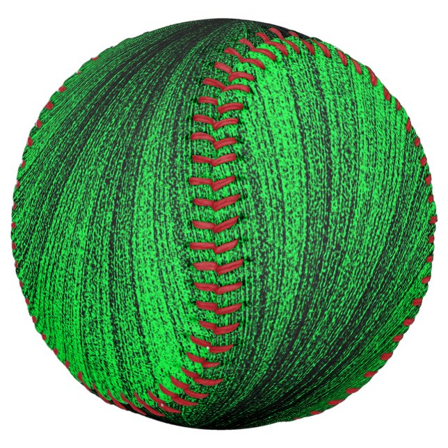 Balle De Softball Citron vert génial avec éclaboussure noire (Incliné)
