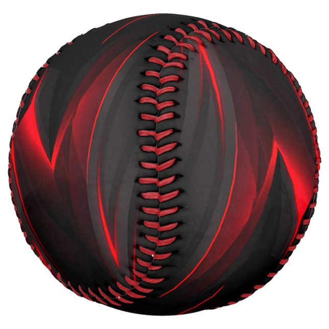 Balle De Softball Conception abstraite rouge au point  (Incliné)
