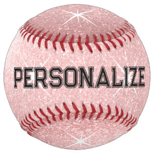 Balle De Softball Conception unique de softball à paillettes rose pâ