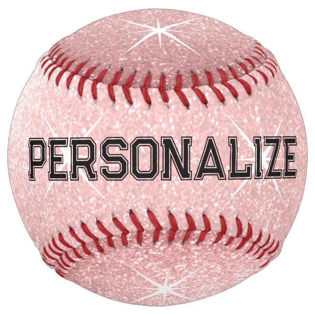 Balle De Softball Conception unique de softball à paillettes rose pâ (Dos)