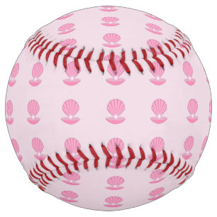 Balle De Softball Coquille d'huître rose pour bébé et modèle de perl