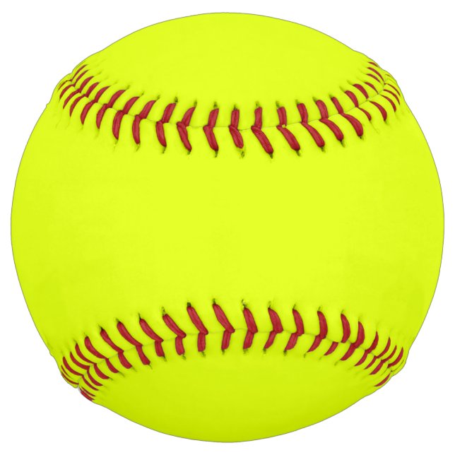 Balle De Softball couleur solide jaune fluorescent (Devant)