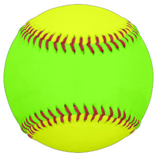 Balle De Softball couleur solide néon vert et néon jaune