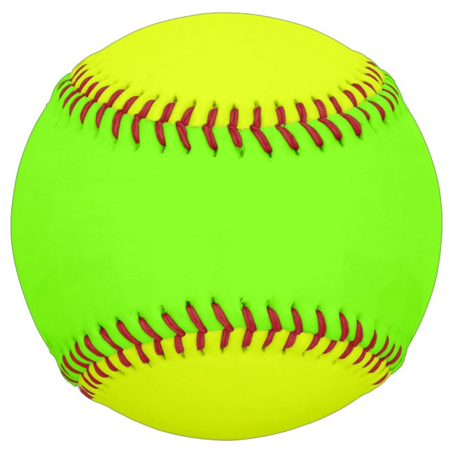 Balle De Softball couleur solide néon vert et néon jaune (Devant)
