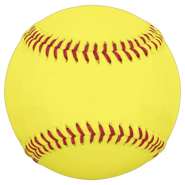 Balle De Softball Couleur uni jaune jaune jaune (Devant)