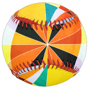Balle De Softball Couleurs chaudes Cool formes géométriques angulair