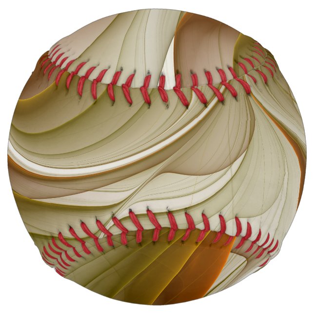 Balle De Softball Couleurs des métaux précieux, art fractal Abstrait (Devant)