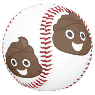 Balle De Softball Crazy Silly Brown Poop Emoji