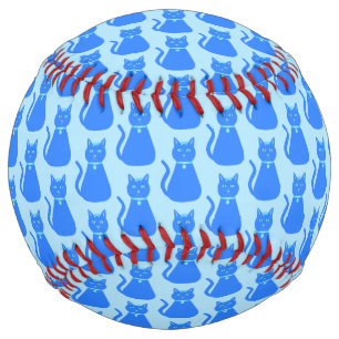 Balle De Softball Cute Blue Baby Boy Chat Motif
