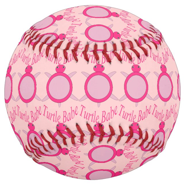 Balle De Softball Cute Rose Turtle Baby Softball (Devant)