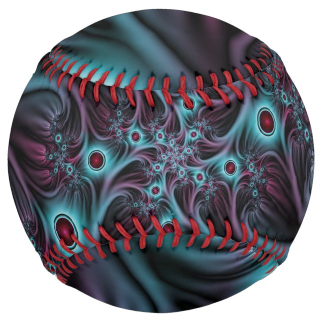 Balle De Softball Dans la profondeur Bleu rose Abstrait Fractal Art (Devant)