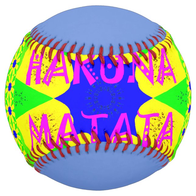 Balle De Softball Design coloré dernier design Hakuna Matata (Devant)