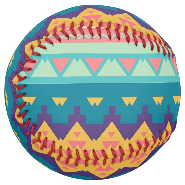 Balle De Softball Design tribal pastel (Devant gauche)