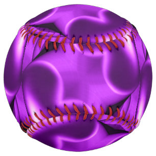 Balle De Softball Deux Coeurs Violets