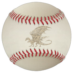 Balle De Softball Dragon de mosaïque Extraordinaire Golden
