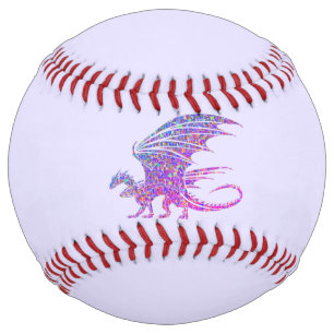 Balle De Softball Dragon de mosaïque Extraordinaire violet