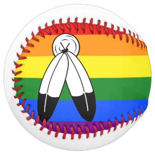 Balle De Softball Drapeau de fierté bispirituel de SlipperyJoe's sym