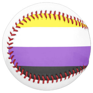 Balle De Softball Drapeau de fierté non binaire de SlipperyJoe's jau