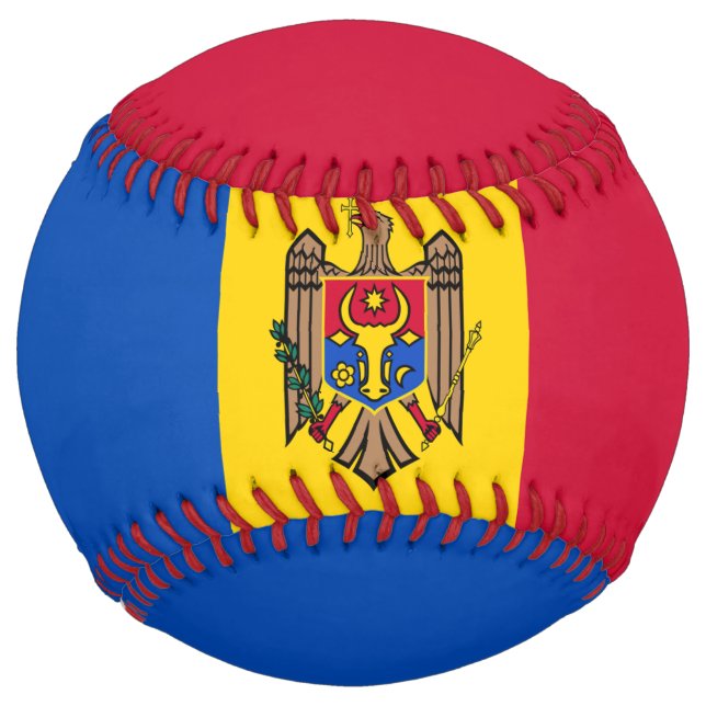 Balle De Softball Drapeau de la Moldavie (Devant)