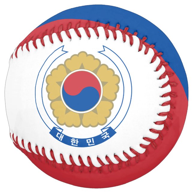 Balle De Softball Drapeau et blason de Corée du Sud Patriotique (Dos gauche)