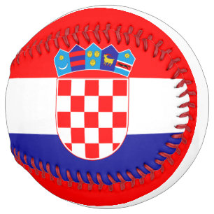 Balle De Softball Drapeau et blason de Croatie Patriotique