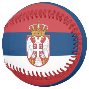 Balle De Softball Drapeau et blason de Serbie Patriotique