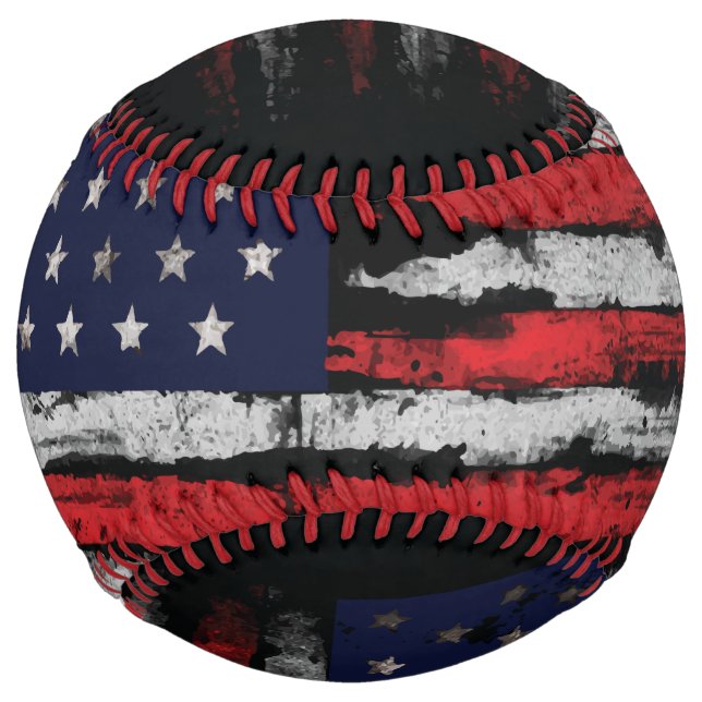 Balle De Softball Drapeau Grunge U.S.A (Devant)