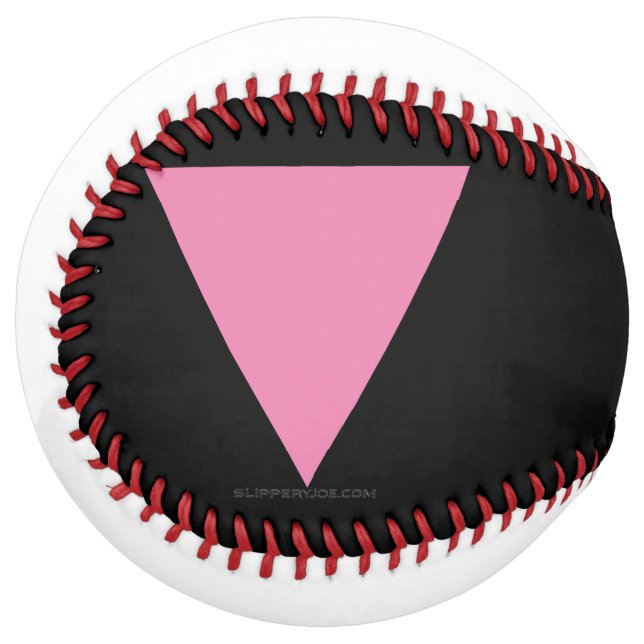 Balle De Softball Drapeau triangle rose de SlipperyJoe's symbole ros (Devant gauche)