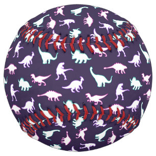 Balle De Softball Drôle motif néon couleur dino bande dessinée di