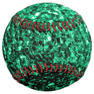 Balle De Softball Emerald green fausse parties scintillant scintille