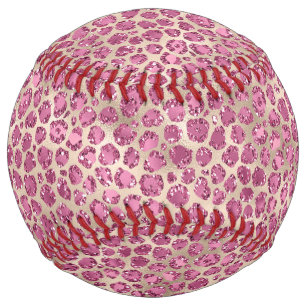 Balle De Softball Empreinte de léopard Parties scintillant or rose