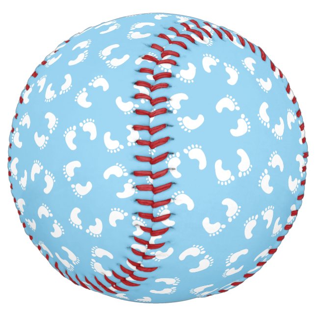 Balle De Softball Empreintes bébé, Pied bébé, Marches, Bleu, Garçon (Incliné)