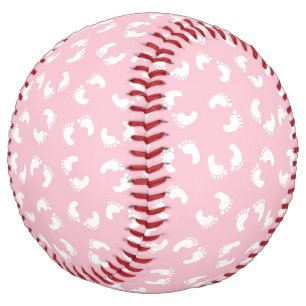 Balle De Softball Empreintes Bébé, Pied Bébé, Marches, Fille Rose