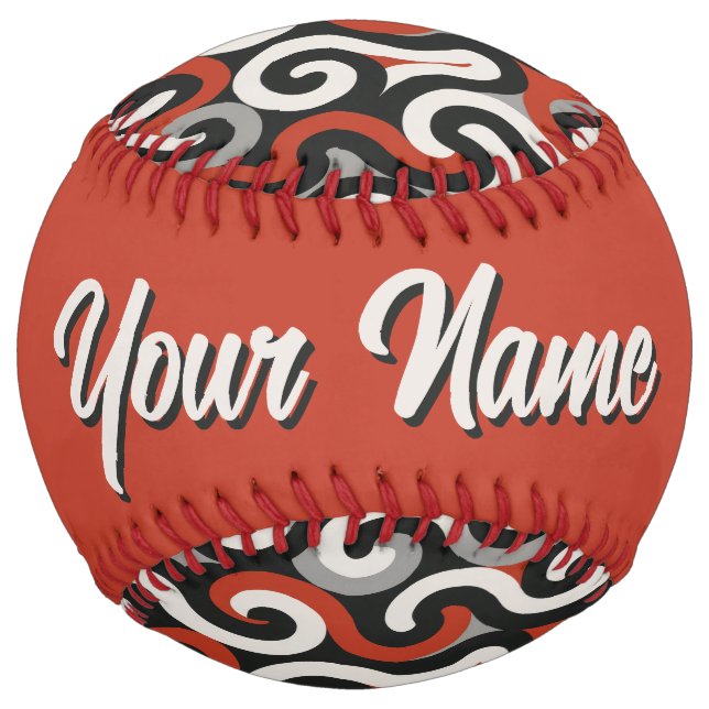 Balle De Softball Équipe Rouge (personnaliser) (Dos)