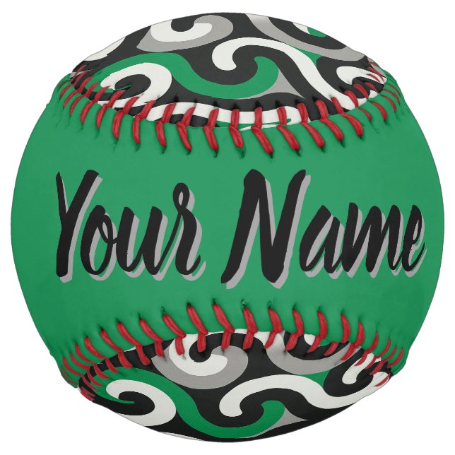 Balle De Softball Équipe verte (personnaliser) (Dos)