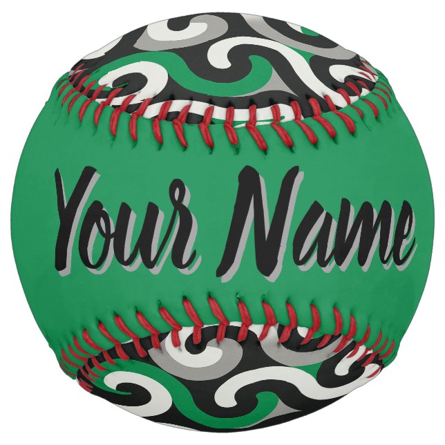 Balle De Softball Équipe verte (personnaliser) (Dos)