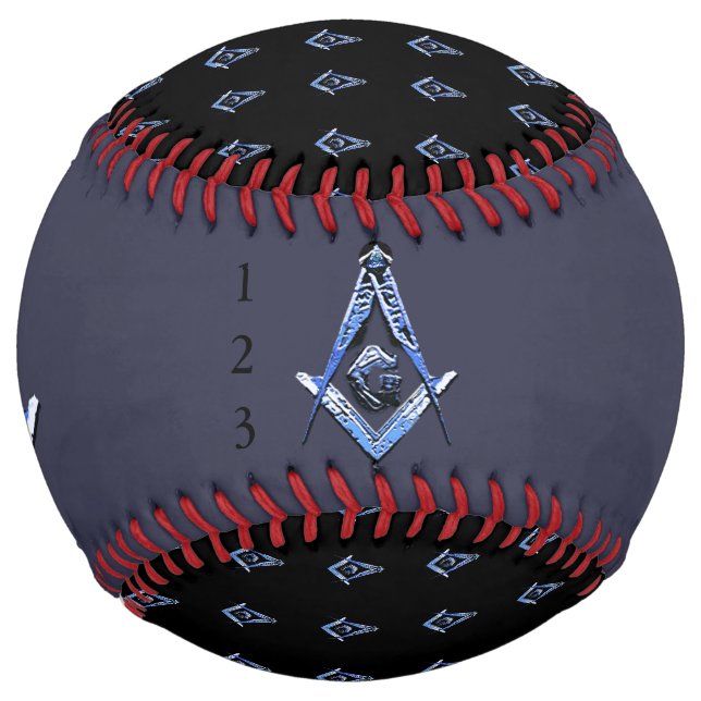 Balle De Softball Esprit maçonnique (bleu) (Devant)