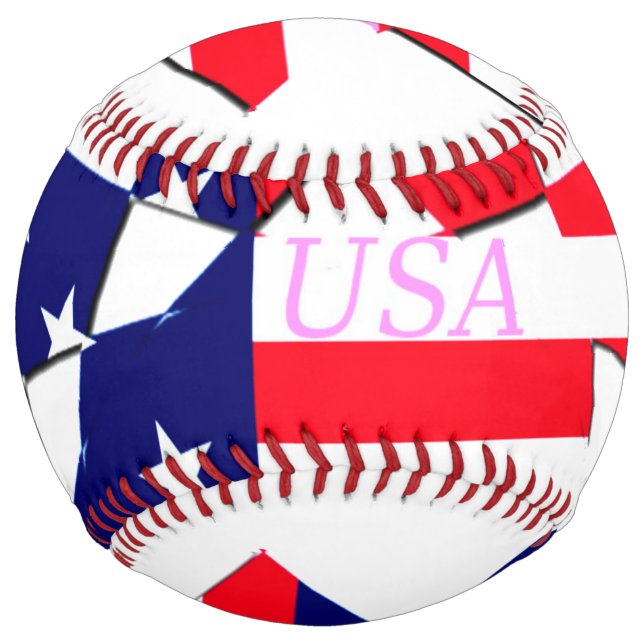 Balle De Softball États-Unis National Game Flag couleurs (Dos)