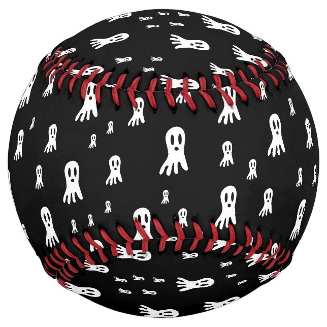 Balle De Softball Fantômes d'Halloween foncé (Devant)