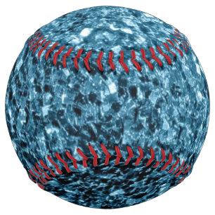 Balle De Softball Flamme de parties scintillant bleu pâle