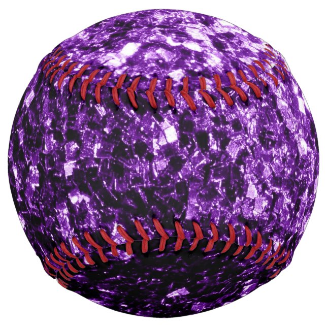 Balle De Softball Flamme de parties scintillant violet foncé (Devant)