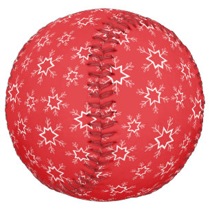 Balle De Softball Flèches de neige, Flakes rouges et blancs, Neige