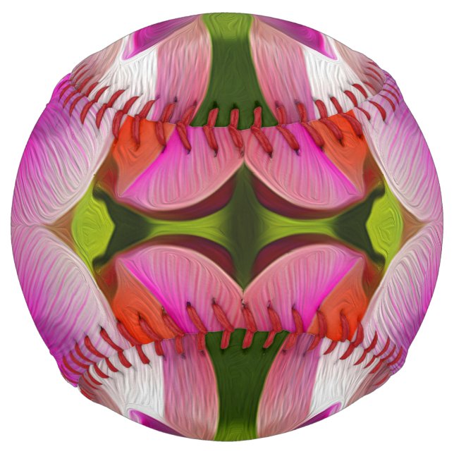 Balle De Softball FLEUVE PURPLE - Art Fractal - (Devant)