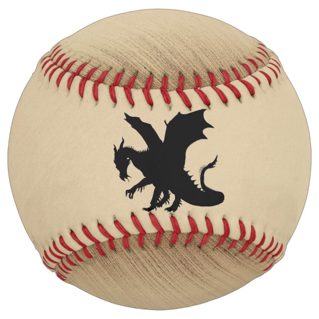 Balle De Softball Fond rustique de dragon noir (Devant)