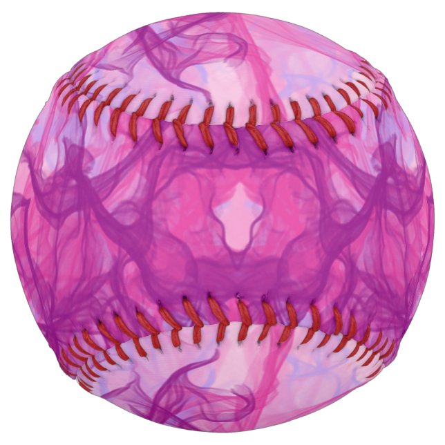Balle De Softball FUMÉE ROSE - Art fractal moderne et abstrait - (Devant)